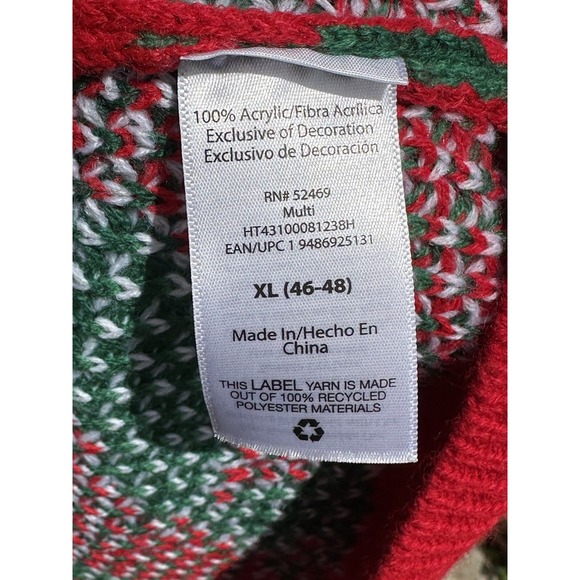 Ugly Christmas Sweater Size XL 46-48 Deer Hunting Built-in Drink Holder Camo - Picture 8 of 16